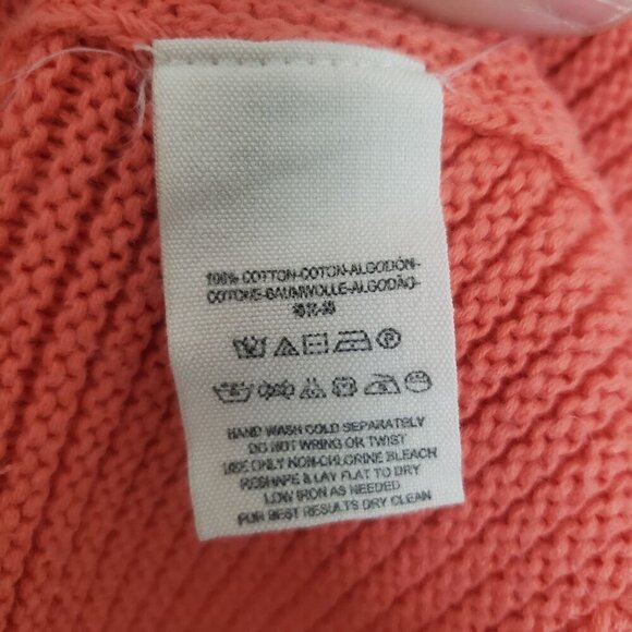 Free People La Brea Sweater Ribbed Oversized Chunky Knit Coral Womens Size Mediu - Picture 6 of 12